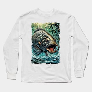 Arapaima Monster fish Amazon River For EXTREME ANGLERS / Pirarucu / Paiche Long Sleeve T-Shirt